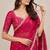 Fandy satin trendy embroidered saree with designer mirror lace border