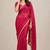 Fandy satin trendy embroidered saree with designer mirror lace border