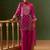 Magenta printed natural crepe a-line pant  kurta set