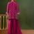Magenta printed natural crepe a-line pant  kurta set