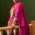 Magenta printed natural crepe a-line pant  kurta set