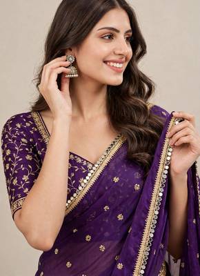Classic fandy satin premium designer saree with elegant mirror lace 2
