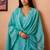 Blue embroidered chanderi straight pant  kurta set