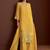 Yellow embroidered chanderi straight pant  kurta set