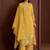 Yellow embroidered chanderi straight pant  kurta set
