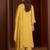 Yellow embroidered chanderi straight pant  kurta set