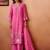 Pink embroidered chanderi straight pant  kurta set