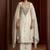 Off white embroidered tissue straight pant  kurta set