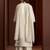 Off white embroidered tissue straight pant  kurta set
