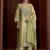Green embroidered tissue straight pant  kurta set