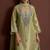 Green embroidered tissue straight pant  kurta set