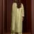 Green embroidered tissue straight pant  kurta set