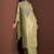 Green embroidered tissue straight pant  kurta set