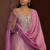 Mauve embroidered tissue straight pant  kurta set