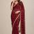 Designer fandy satin premium embroidered saree with mirror lace border