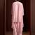 Pink embroidered silk blend a-line pant  kurta set