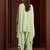Green embroidered silk blend a-line pant  kurta set