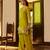 Green embroidered chanderi silk straight pant  kurta set
