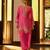 Pink embroidered chanderi silk straight pant  kurta set