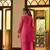 Pink embroidered chanderi silk straight pant  kurta set