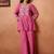 Pink embroidered chanderi silk a-line pant  co-ords