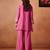 Pink embroidered chanderi silk a-line pant  co-ords