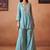 Blue embroidered chanderi silk a-line pant  co-ords
