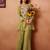 Green embroidered chanderi silk a-line pant  co-ords