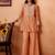 Peach embroidered chanderi silk a-line pant  co-ords
