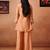 Peach embroidered chanderi silk a-line pant  co-ords