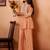 Peach embroidered chanderi silk a-line pant  co-ords