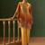 Yellow embroidered crepe straight pant  co-ords