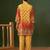Yellow embroidered crepe straight pant  co-ords