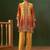 Yellow embroidered crepe straight pant  co-ords