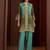 Rust embroidered crepe straight pant  co-ords
