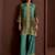 Rust embroidered crepe straight pant  co-ords
