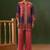 Green embroidered crepe straight pant  co-ords