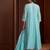 Blue embroidered chanderi silk anarkali pant  kurta set