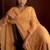 Peach embroidered chanderi silk anarkali pant  kurta set