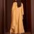 Peach embroidered chanderi silk anarkali pant  kurta set