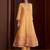 Peach embroidered chanderi silk anarkali pant  kurta set