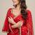 Premium fandy satin embroidered designer saree with mirror lace
