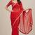 Premium fandy satin embroidered designer saree with mirror lace