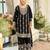 Black chinon silk semi stitched wedding suits