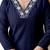 Navyblue stylish soft viscose silk kurta and pant casual wear co-ord set