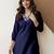 Navyblue stylish soft viscose silk kurta and pant casual wear co-ord set