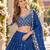 Orange Silk Blend Semi Stitced Lehenga Choli with Thread & Sequence Work