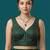 Bottle green embroidered traditional saree blouse