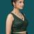 Bottle green embroidered traditional saree blouse