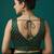 Bottle green embroidered traditional saree blouse